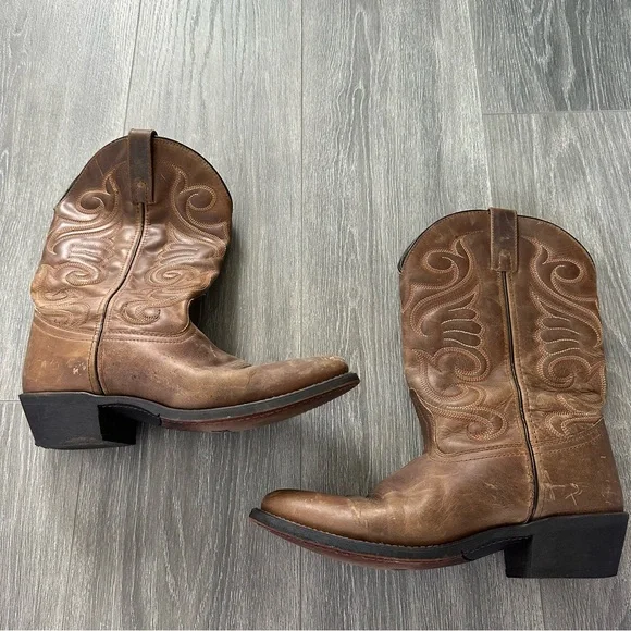 Laredo Womens Bridget Embroidered Round Toe Casual Boots - Brown (Size 9M) - Picture 8 of 8